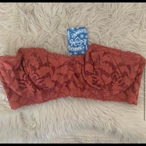 NWT Free People Love Letters Strapless Bra 34B Paprika